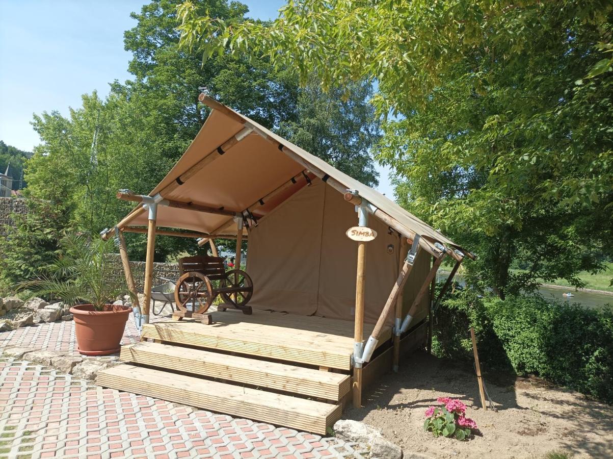 Campingplatz Am Treidlerweg Königstein Exterior foto